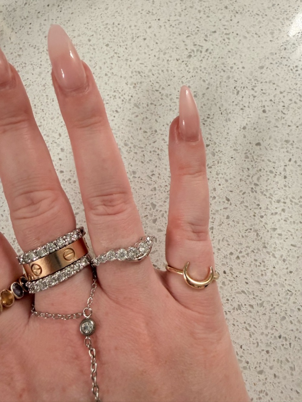 14K Solid Gold and Diamond Ring - Picture 4 of 6
